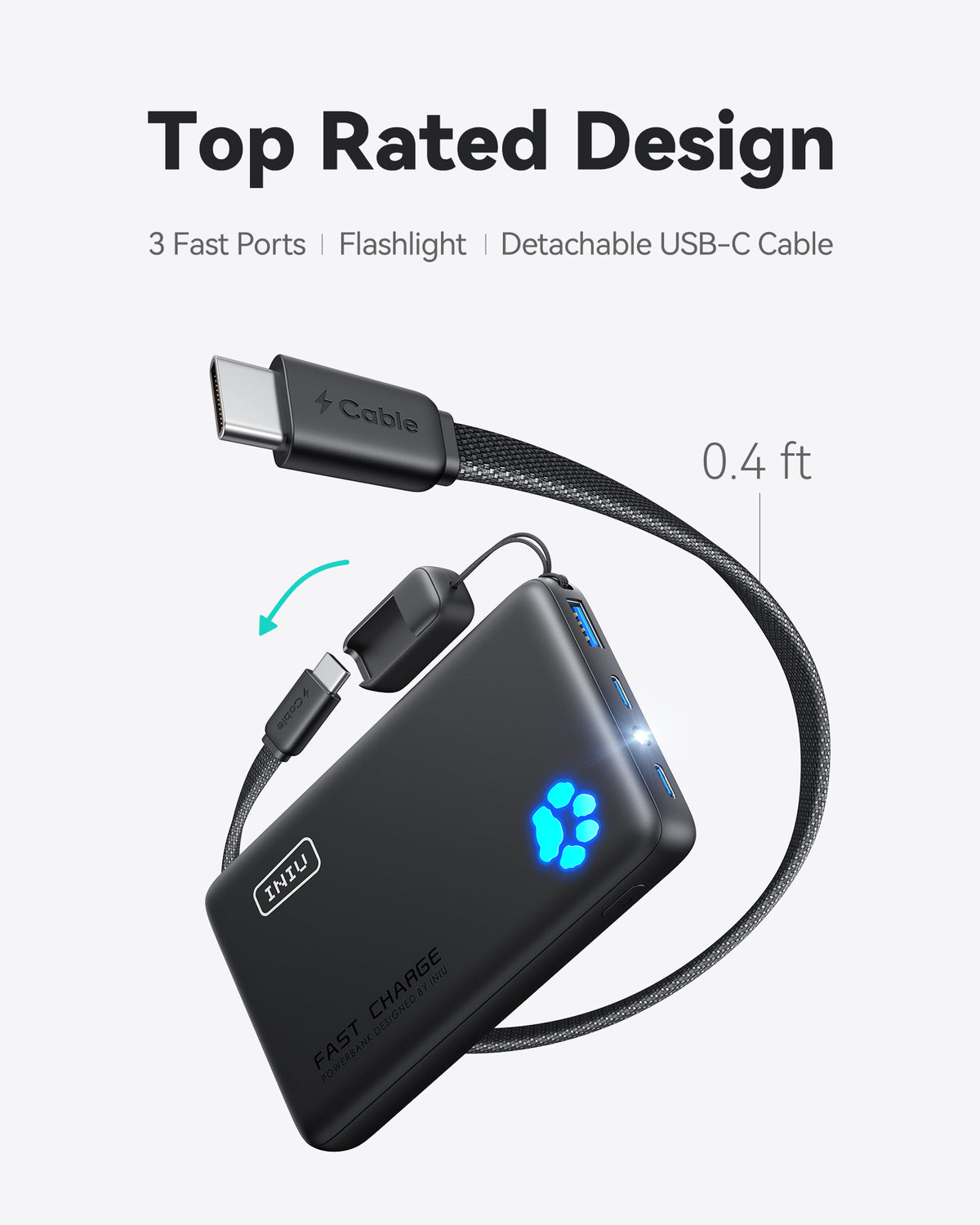 INIU Powerbank Pawsible P41, szybkie ładowanie, 45 W, 10000 mAh