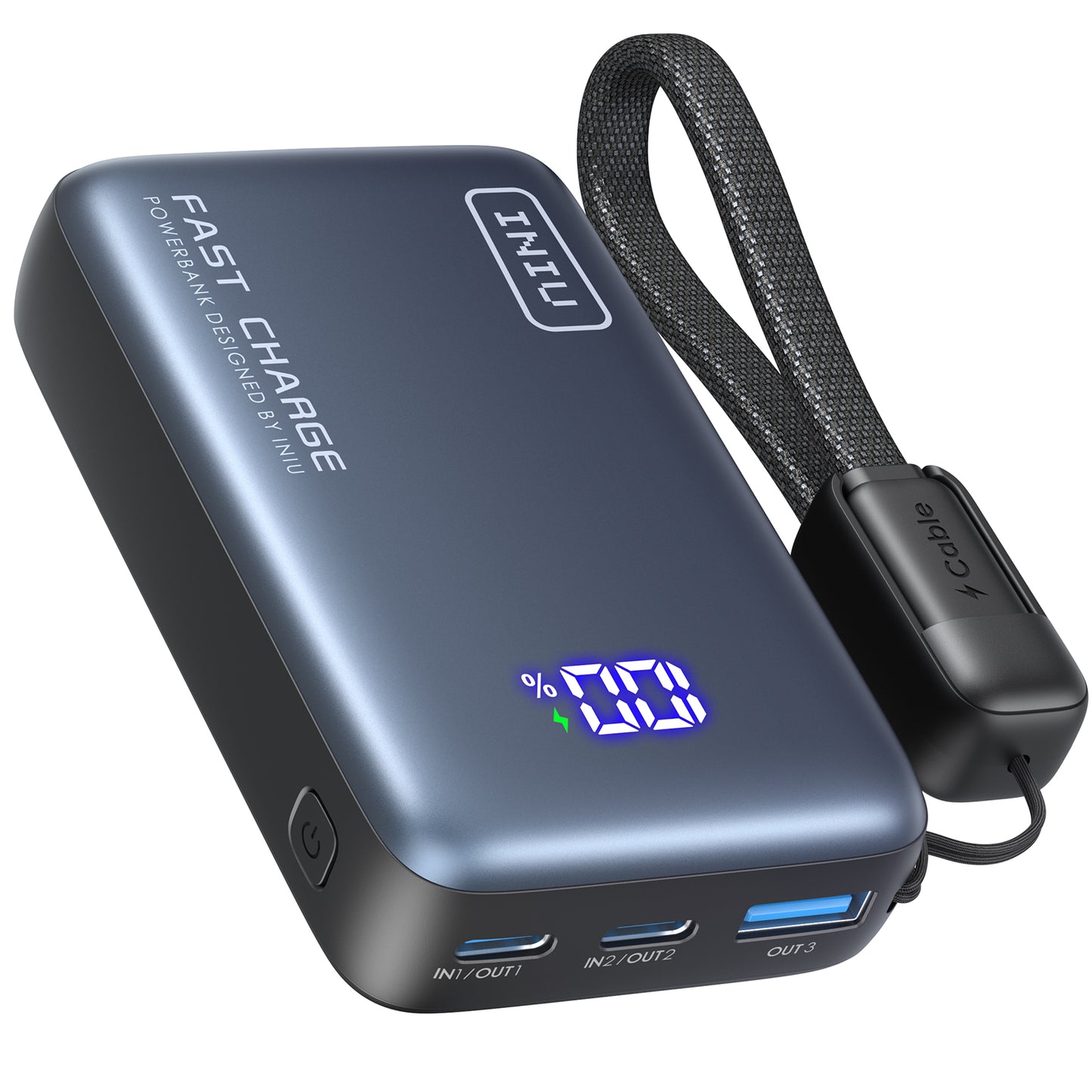 INIU Chargeur portable, batterie externe de 10 000 mAh PD 45 W, format de paume