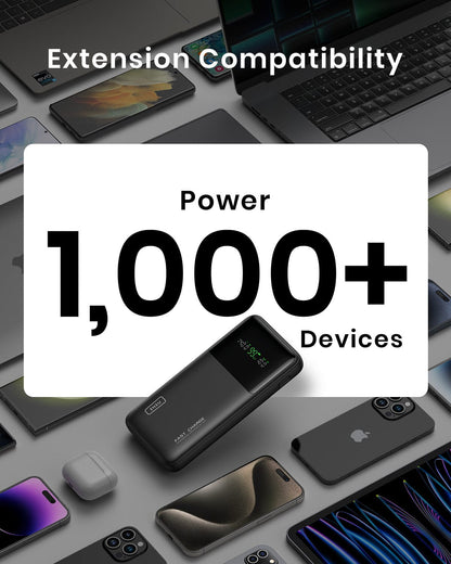 INIU B64 140W 27.000 mAh, carga rápida 1.000 dispositivos, salida máxima 140W de un puerto para el iphone, el ipad, el etc