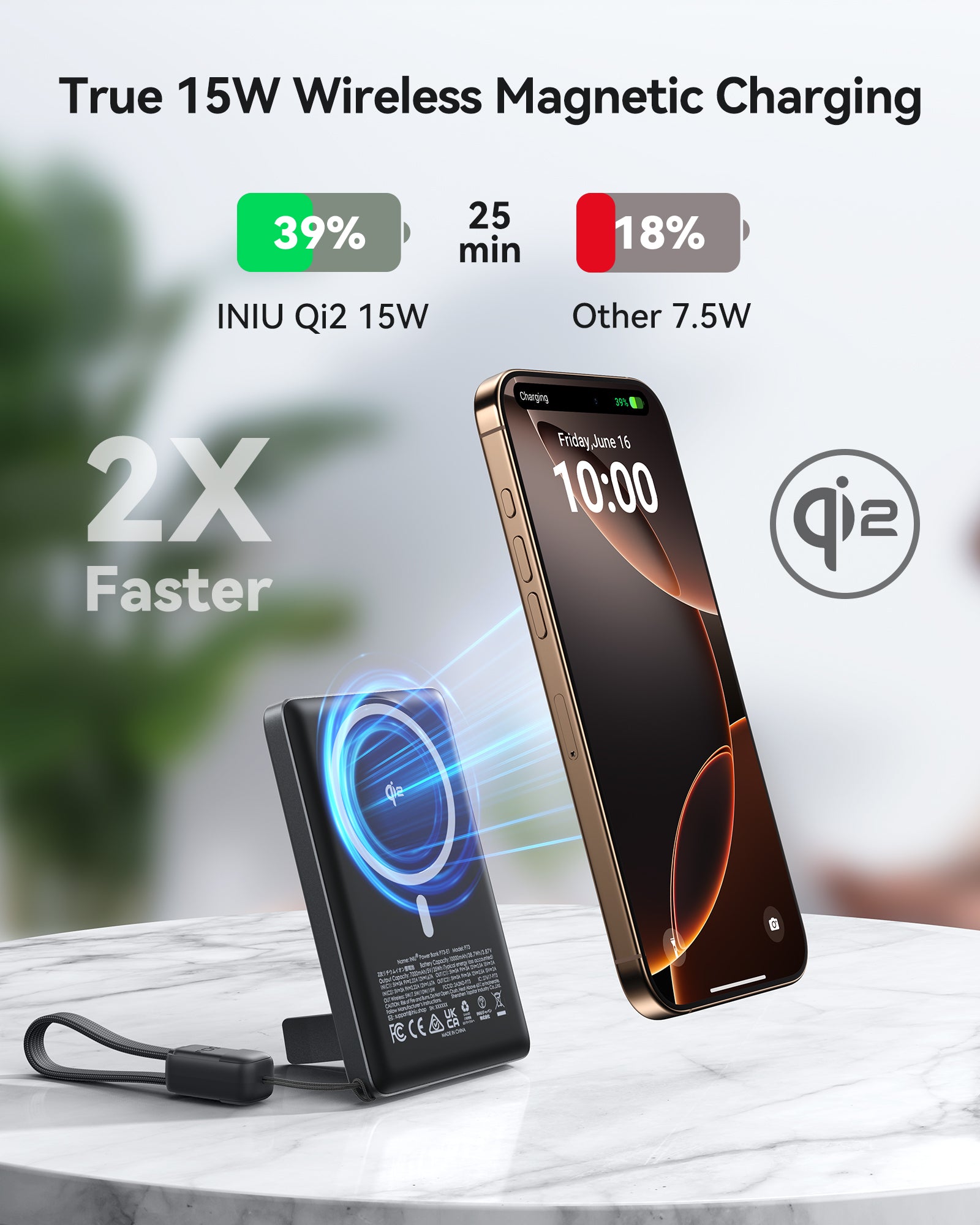 [New] Chargeur sans fil INIU SnapGo P73-E1 Qi2 30W 10000mAh