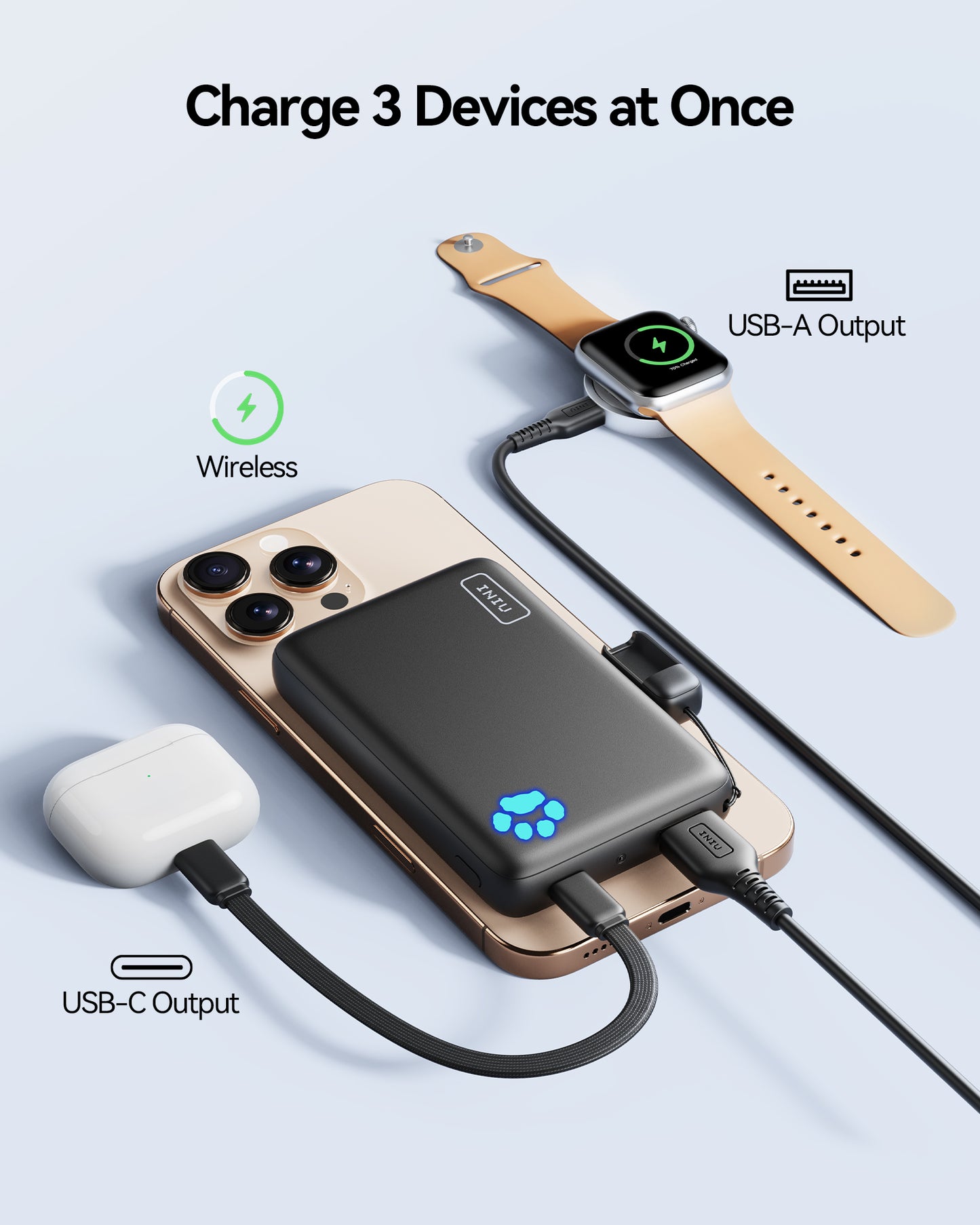 INIU Pawsible P43-E1 Power Bank Qi2 15W 10,000mAh Magsafe