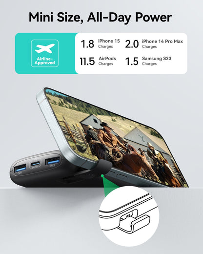 INIU B61 Power bank 10000mAh, 3-Port-Design