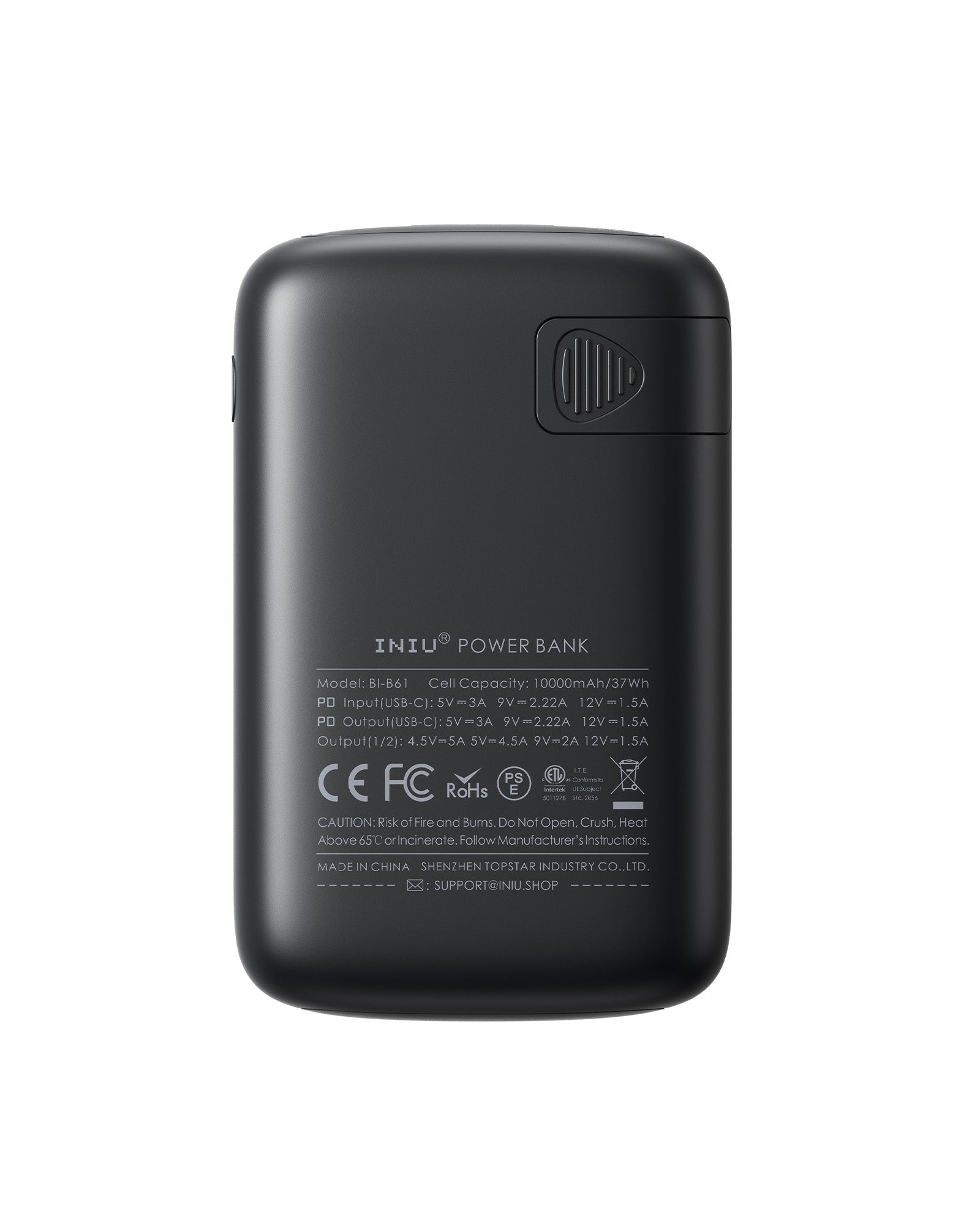 thumbnail image 2 of INIU Portable Charger 10000mAh – Smallest 22.5W Power Bank With Built-In Phone Holder, USB-C, Black 2 of 5
