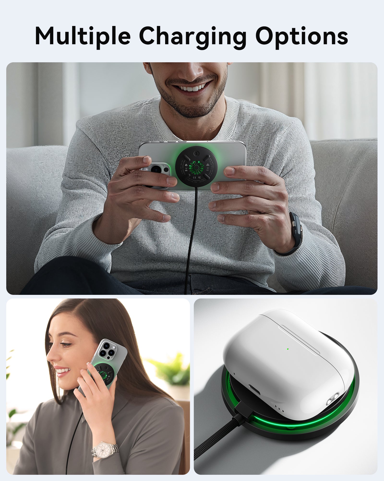 INIU W11-E1 Qi2 15W Magnetic LED Wireless Charger