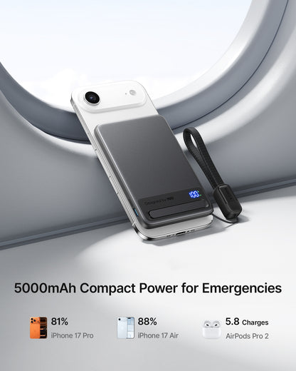INIU Batterie externe magnétique Qi2, le chargeur portable 5000 mAh le plus fin du marché