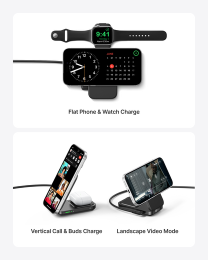 INIU SnapGo W31 Qi2 15W 三合一磁吸折疊無線充電器
