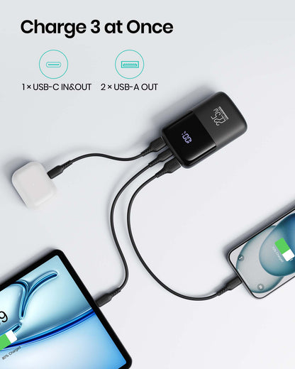 INIU B61 Power bank 10000mAh, 3-Port-Design