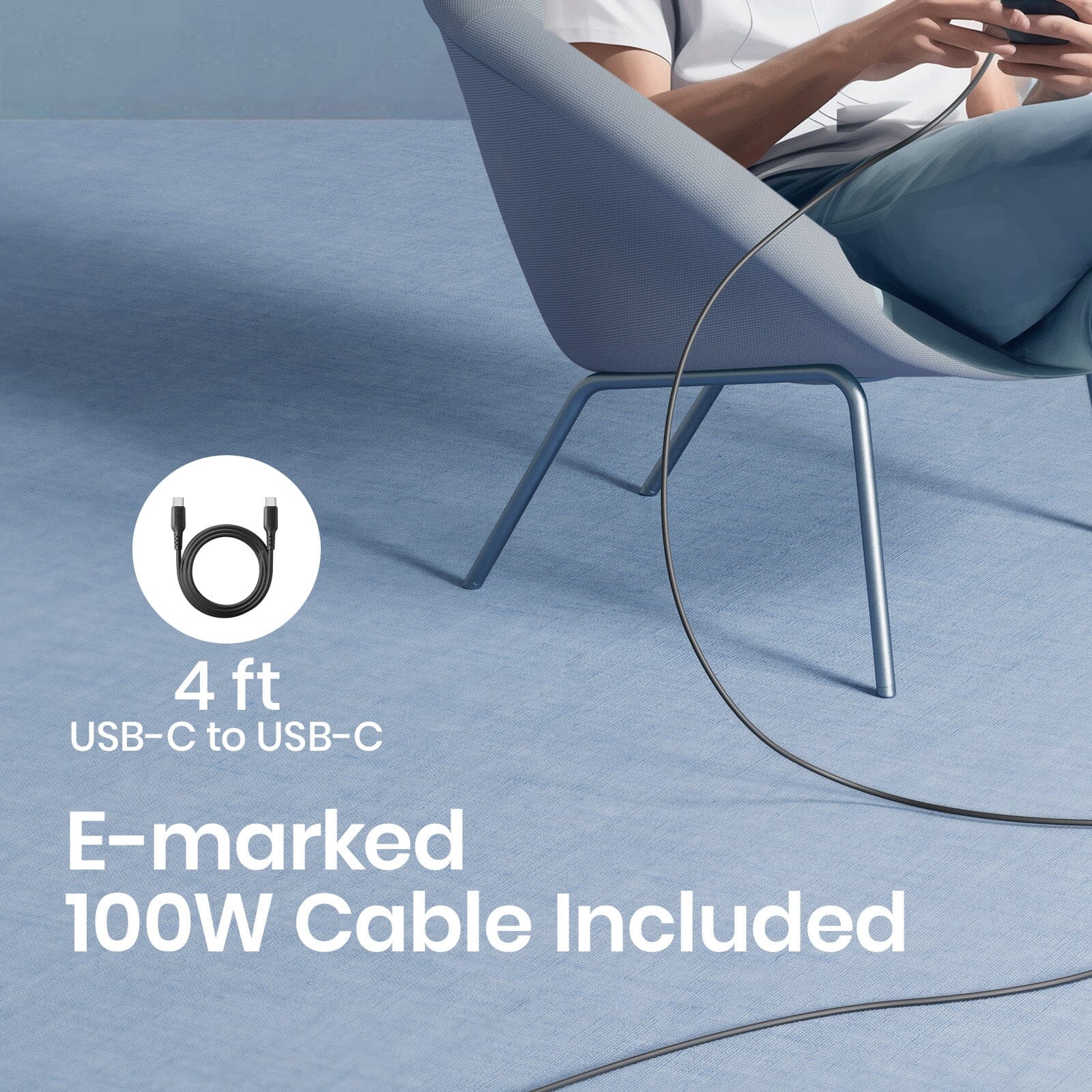 INIU I625 65W USB A+C Ports Wall Charger, GaN Material