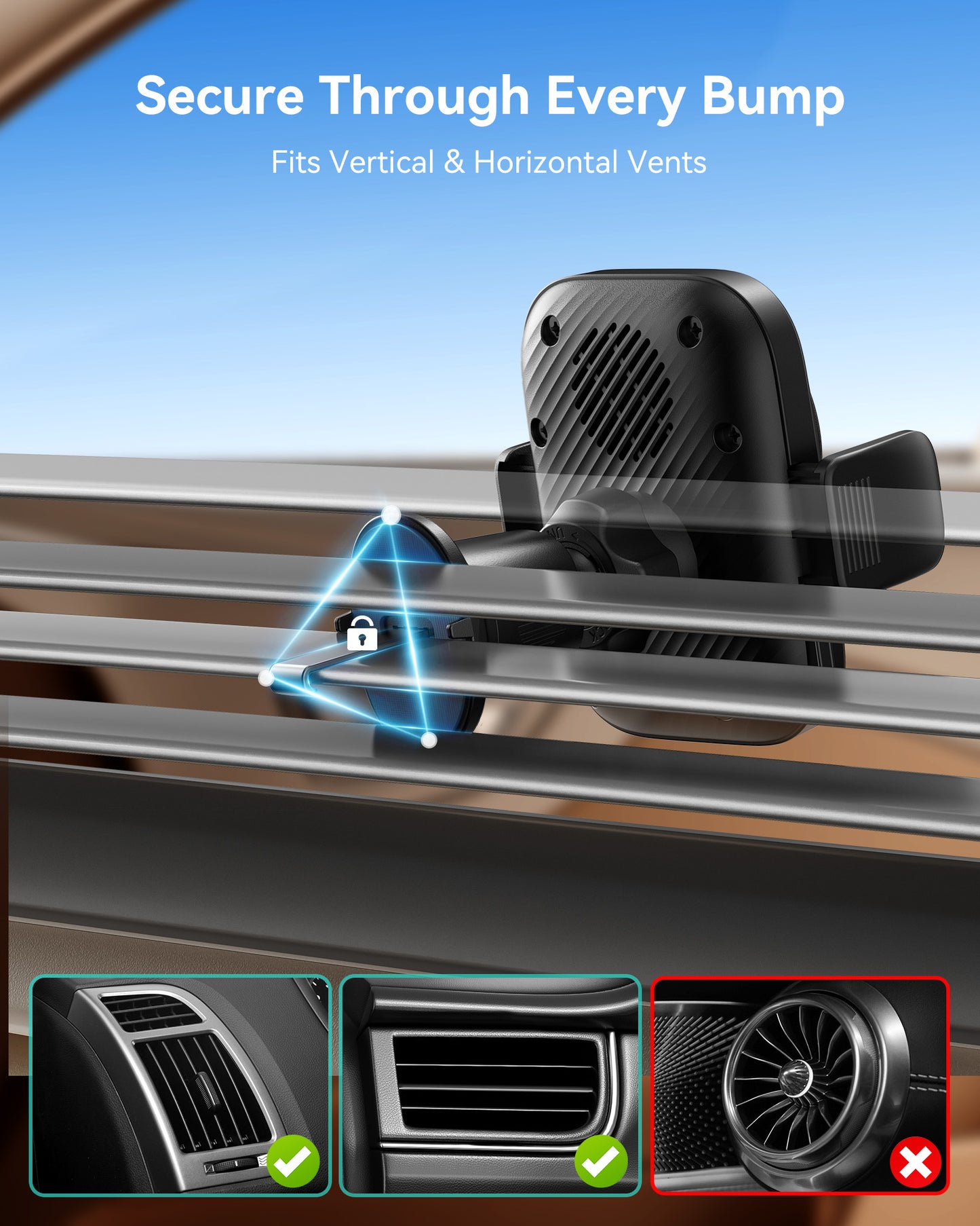 INIU Magnetyczny uchwyt samochodowy do bezprzewodowej ładowarki Qi2 SnapGo V11-E1 15 W