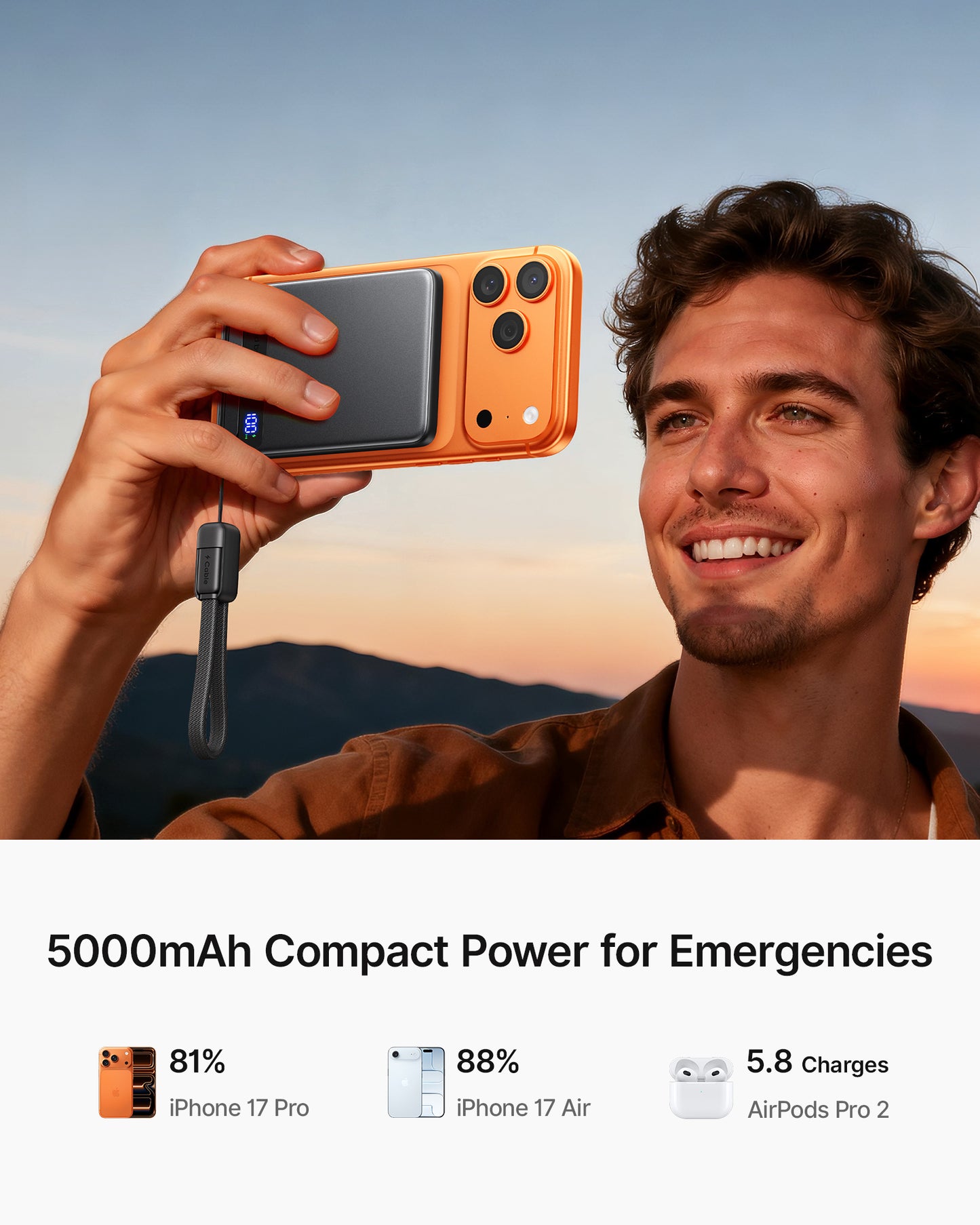 INIU Batterie externe magnétique Qi2, le chargeur portable 5000 mAh le plus fin du marché