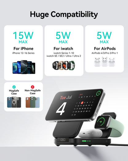 INIU SnapGo W31-E1 Qi2 15W 3 w 1 magnetyczna składana ładowarka bezprzewodowa