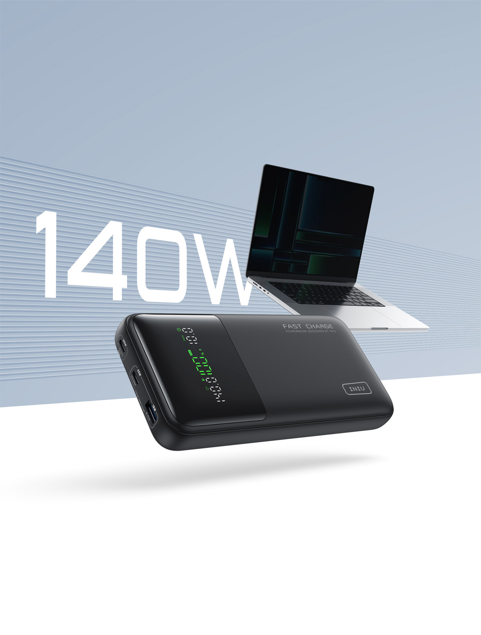 INIU B64 140W 27,000mAh, Fast Charge 1,000+ Devices, 140W Max Output f