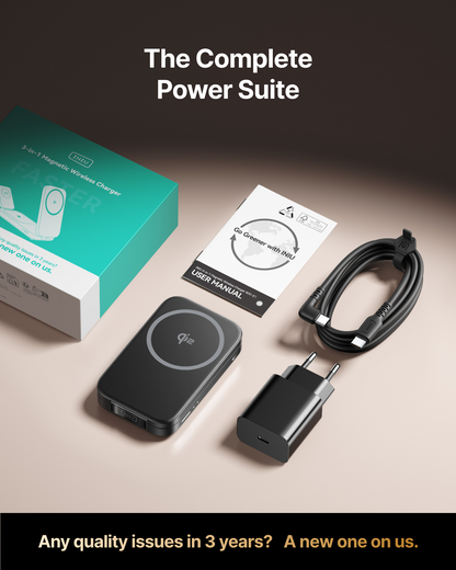 INIU SnapGo W31 Qi2 15W 三合一磁吸折疊無線充電器