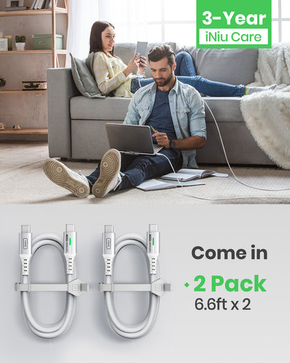 Cable USB C a C INIU D5CC blanco 100 W