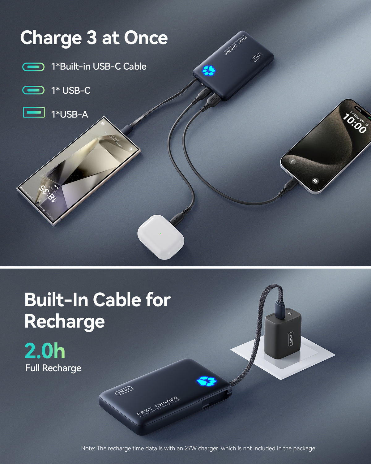 Black Friday deal: INIU power bank charges 3 devices w/ built-in cable, USB-C, USB-A.A.
