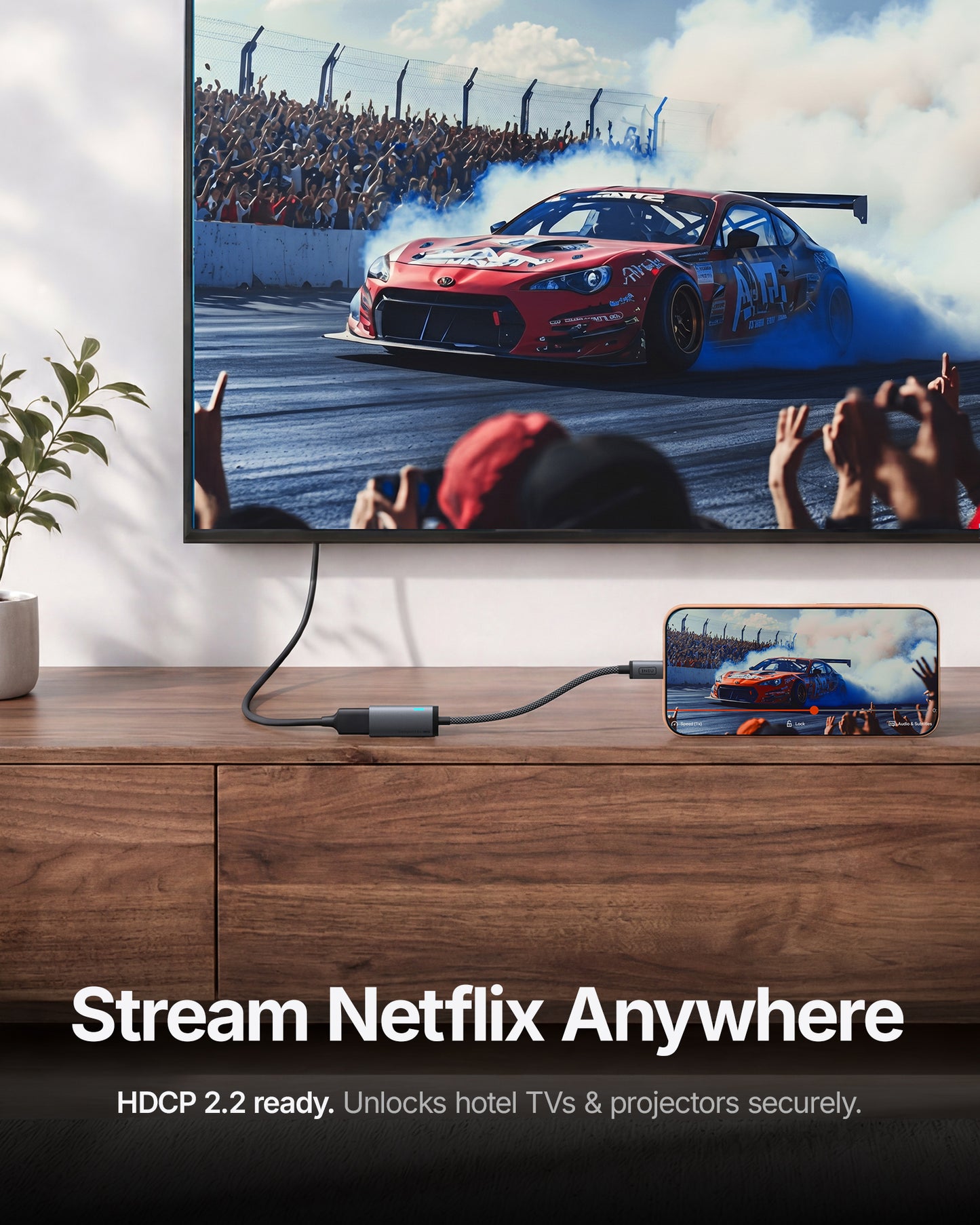 INIU C60 USB-C to HDMI Adapter 4K 60Hz for iPhone & MacBook