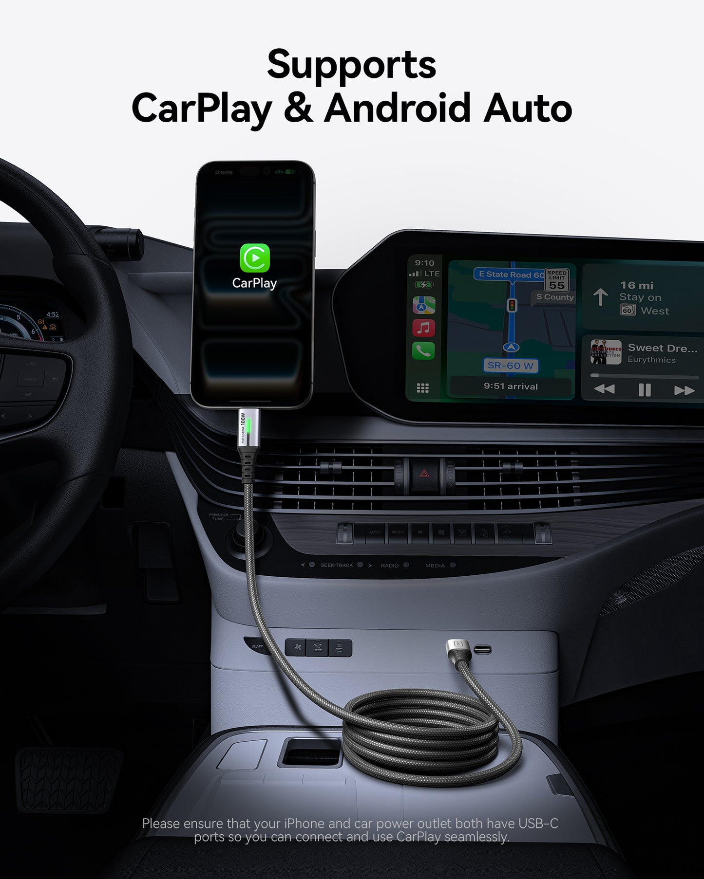 INIU Cable USB C a C D5CC de 100 W (paquete de 1)