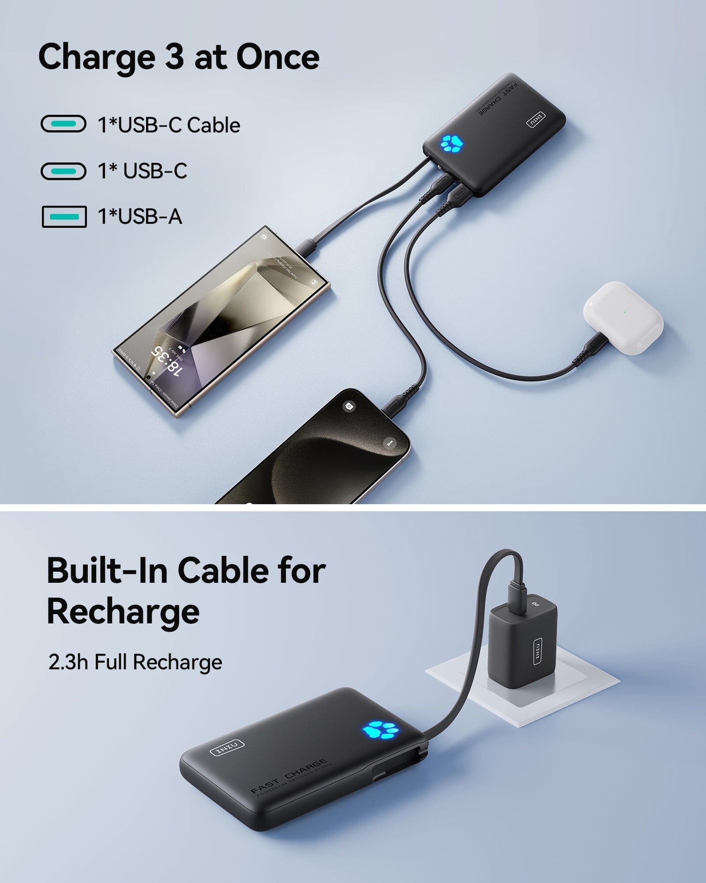 INIU P41L-E1 Banco de energía negro
