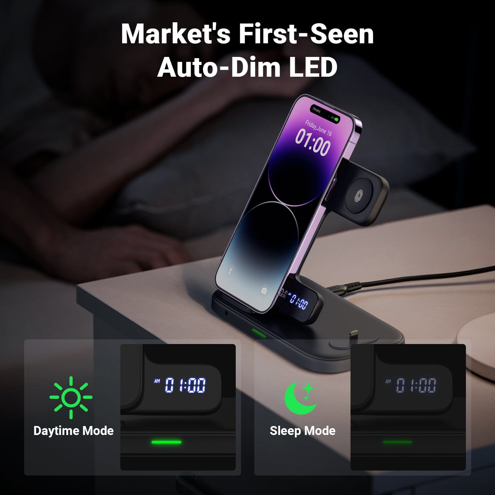 INIU I220 Qi-Certified 3 In 1 Fast Wireless Charger