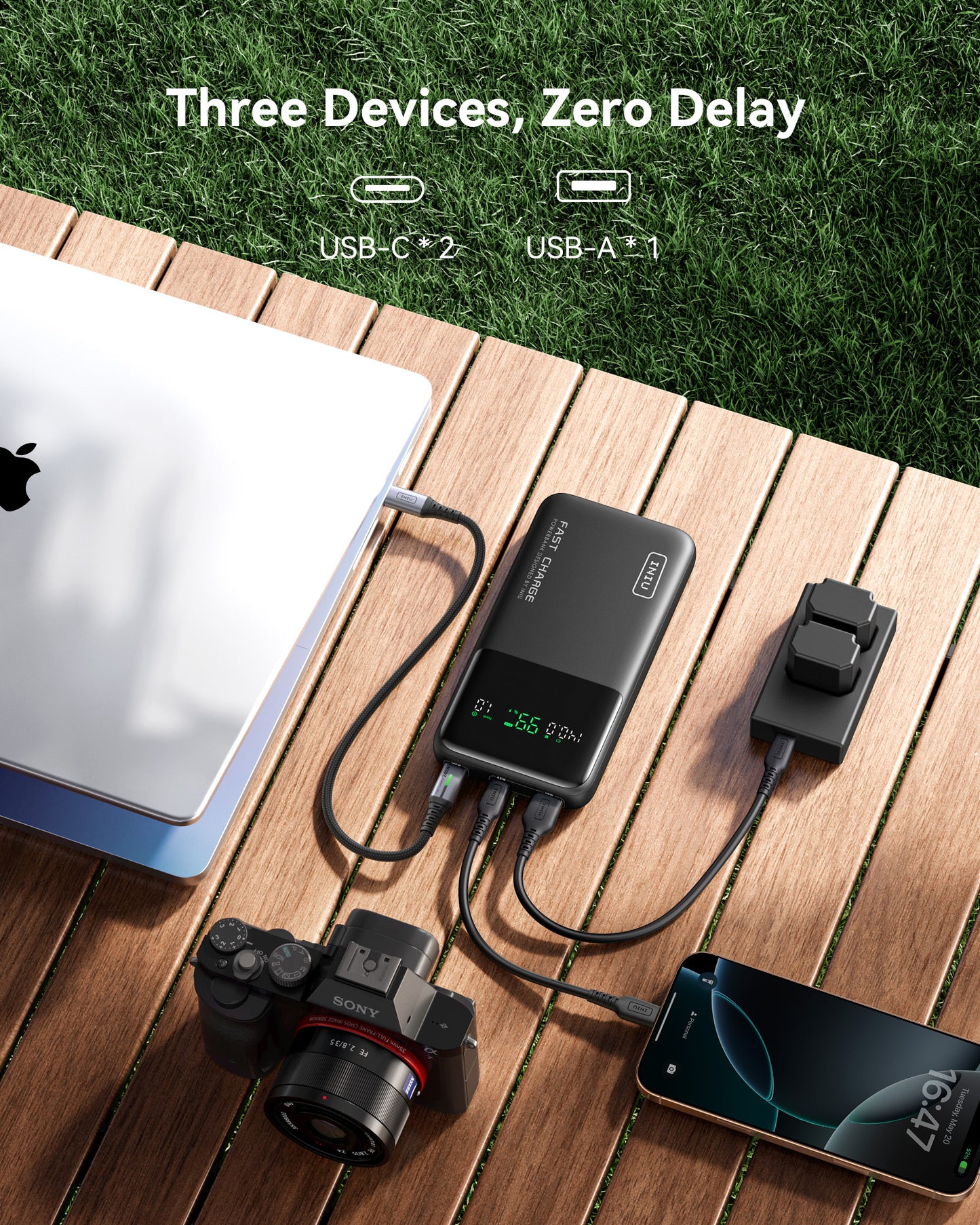 Banco de energía INIU Cougar P64-E1, el más rápido, 140 W, 25 000 mAh