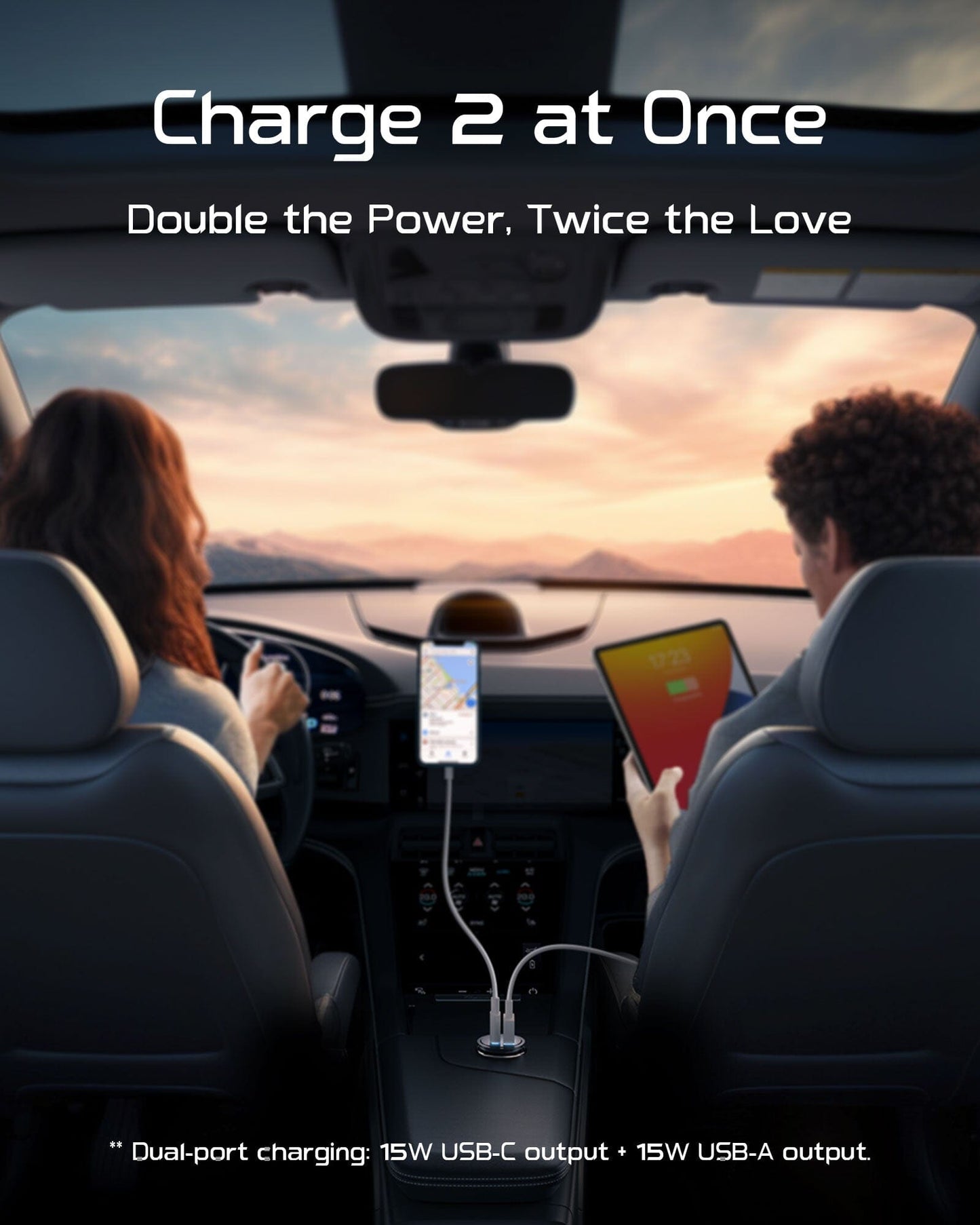 INIU I710 2-Port Fast Car Charger 60W