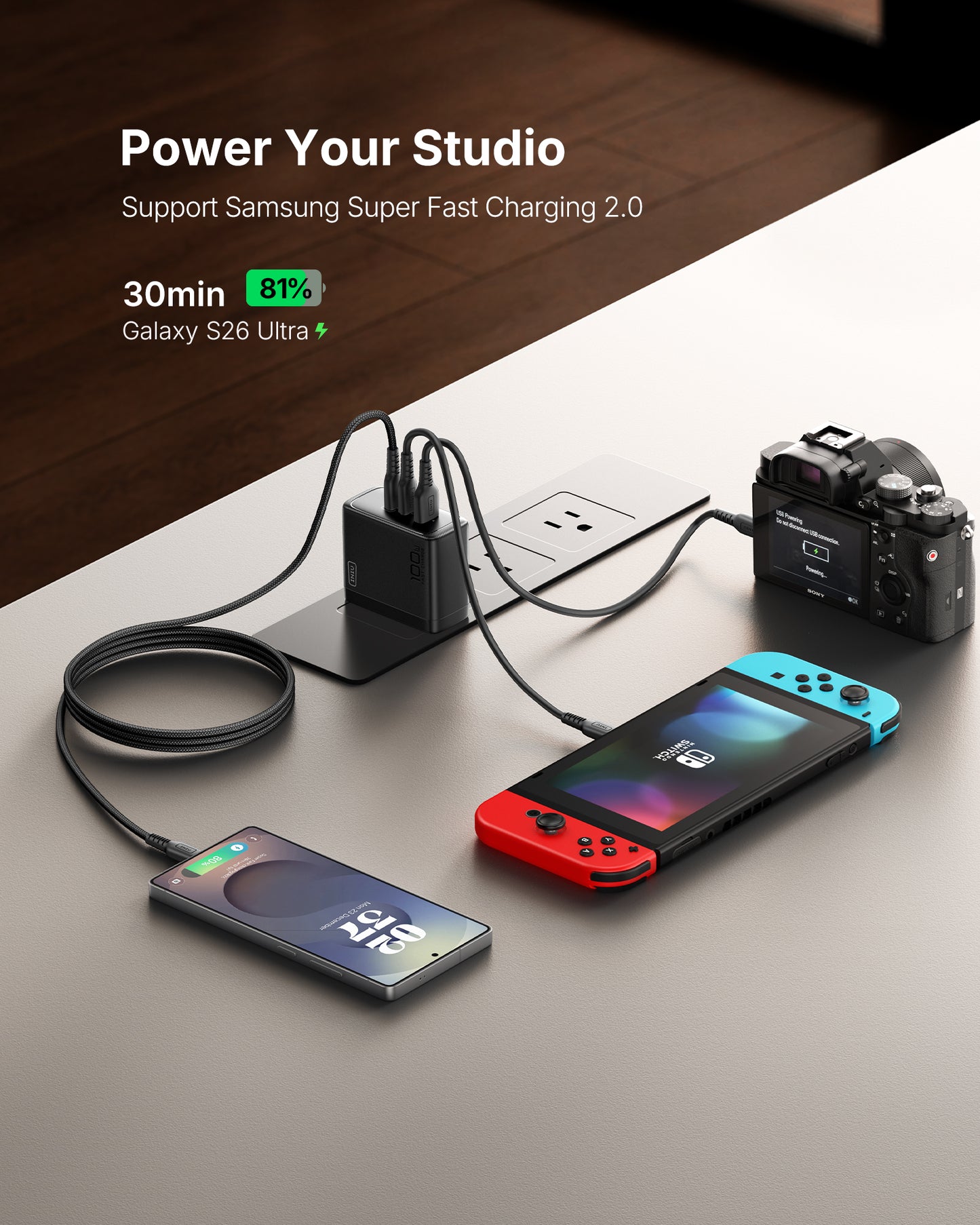 INIU A11 100W 三埠氮化鎵充電器