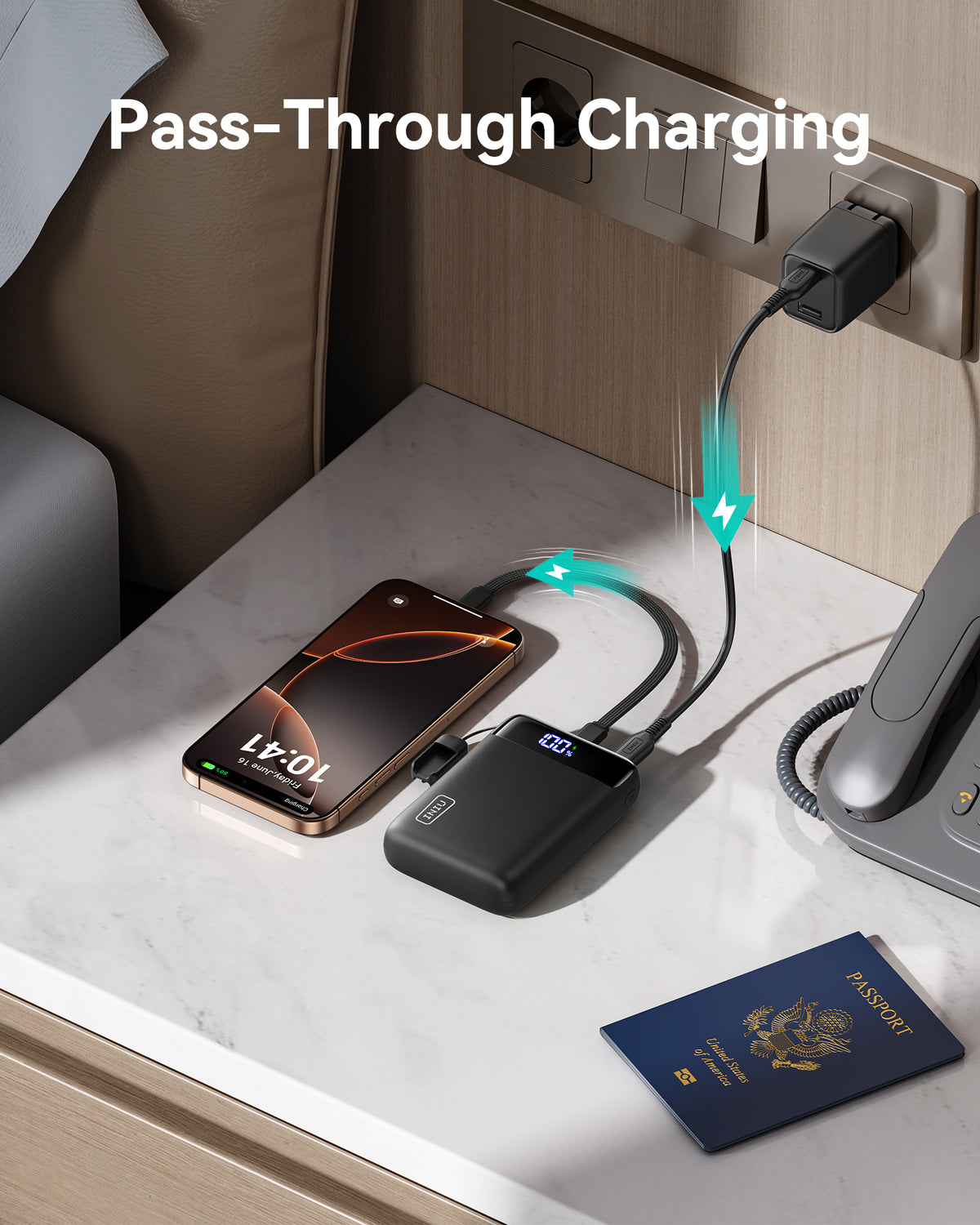 INIU Batería externa compacta de 20000 mAh y 22,5 W.
