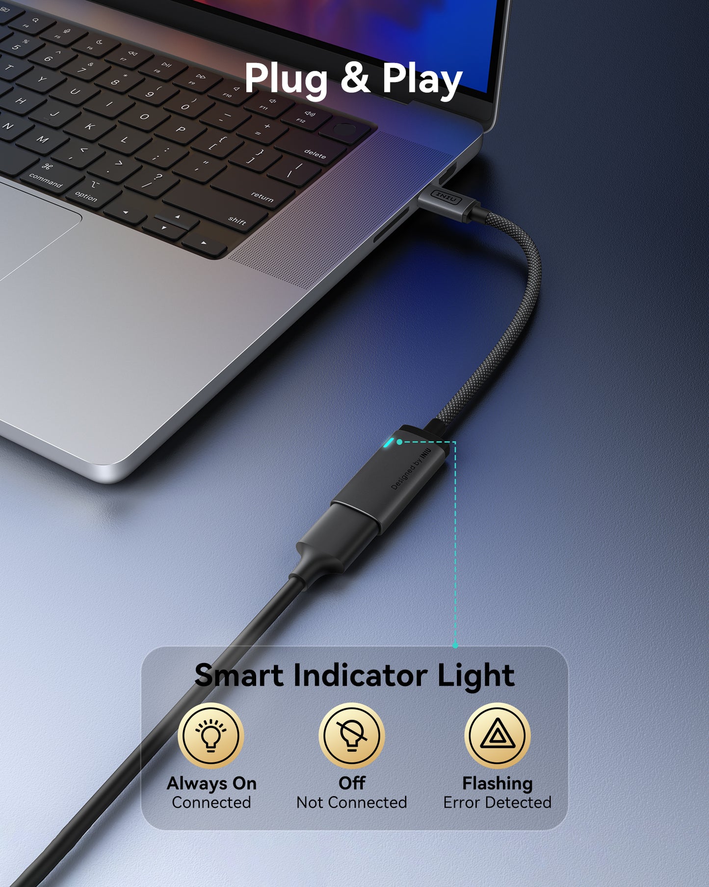 INIU Adaptador USB-C a HDMI C60 4K 60 Hz para iPhone y MacBook