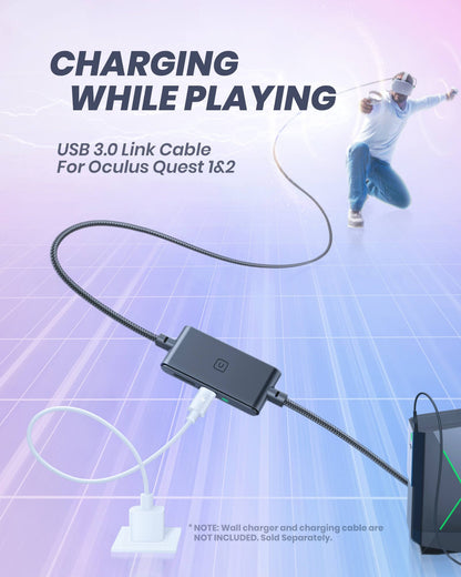 INIU DI401 16FT VR Cable de enlace de transferencia de alta velocidad con puerto de carga separado para energía ultra duradera para iphone,ipad,etc