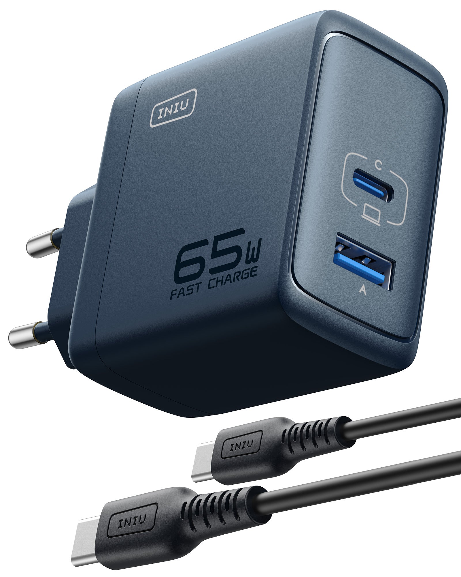 INIU I625 65W USB A+C Ports Wall Charger, GaN Material