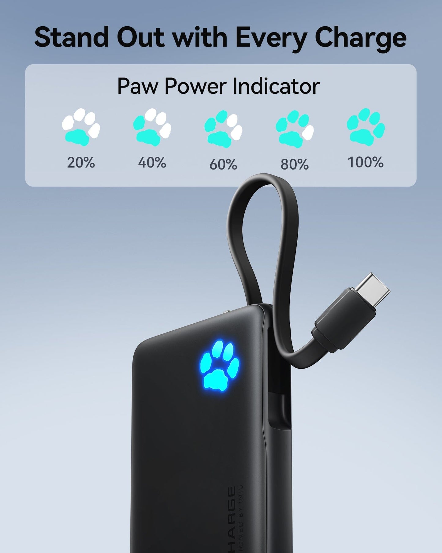 INIU P41L-E1 Banco de energía negro