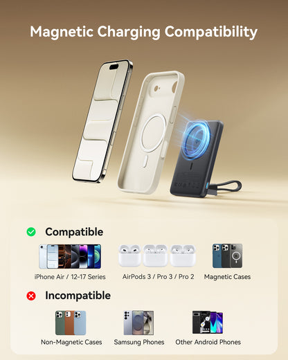 Banco de energía INIU SnapGo P71-E1 Magsafe Qi2 de 15 W, el más delgado de 5000 mAh