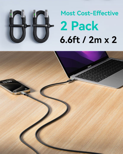 INIU D5CC USB C to C Cable 100W (6.6ft, 2-Pack)