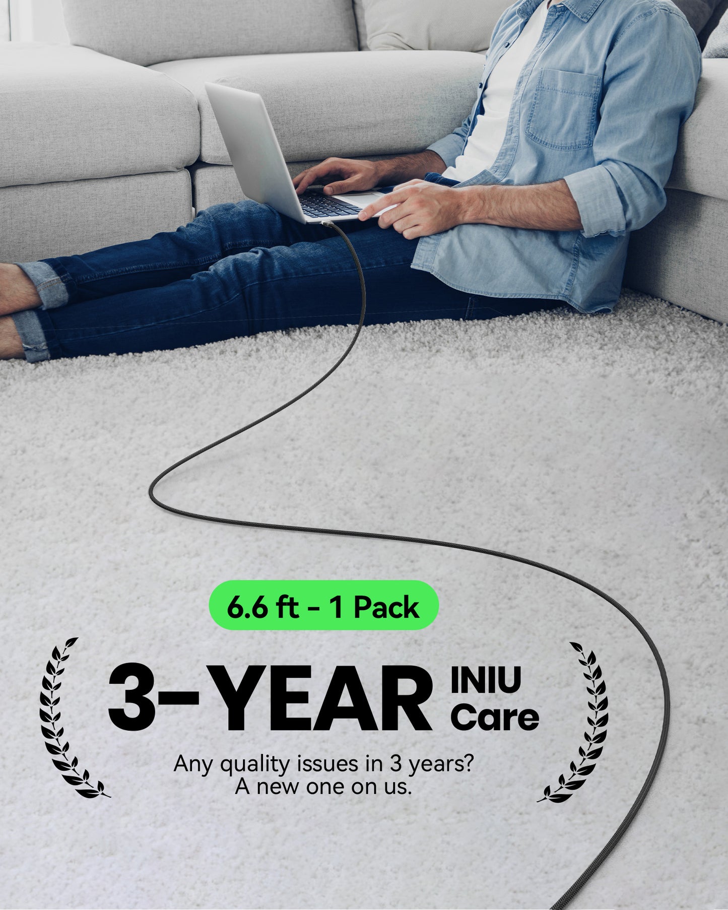 INIU Cable USB C a C D5CC de 100 W (paquete de 1)