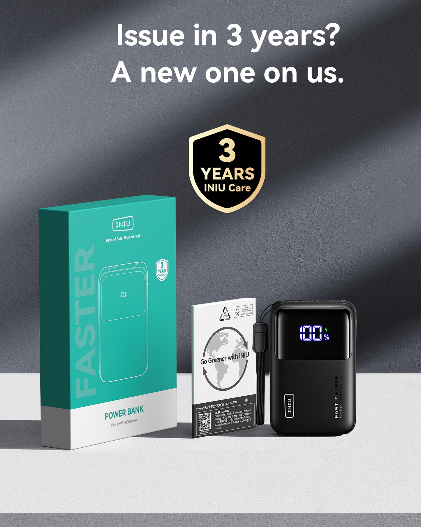 INIU P62-E1 Power Bank Black