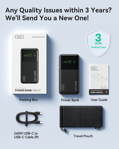 INIU Cougar P64-E1 Power Bank Fastest 140W 25000mAh