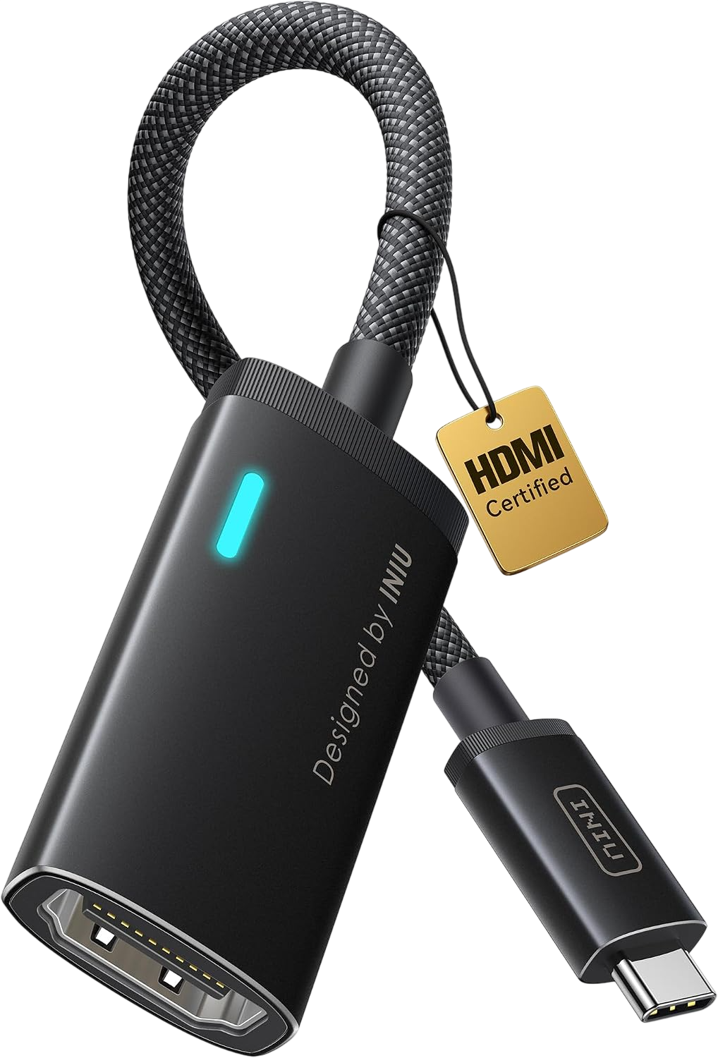 INIU C60 USB-C to HDMI Adapter 4K 60Hz for iPhone & MacBook