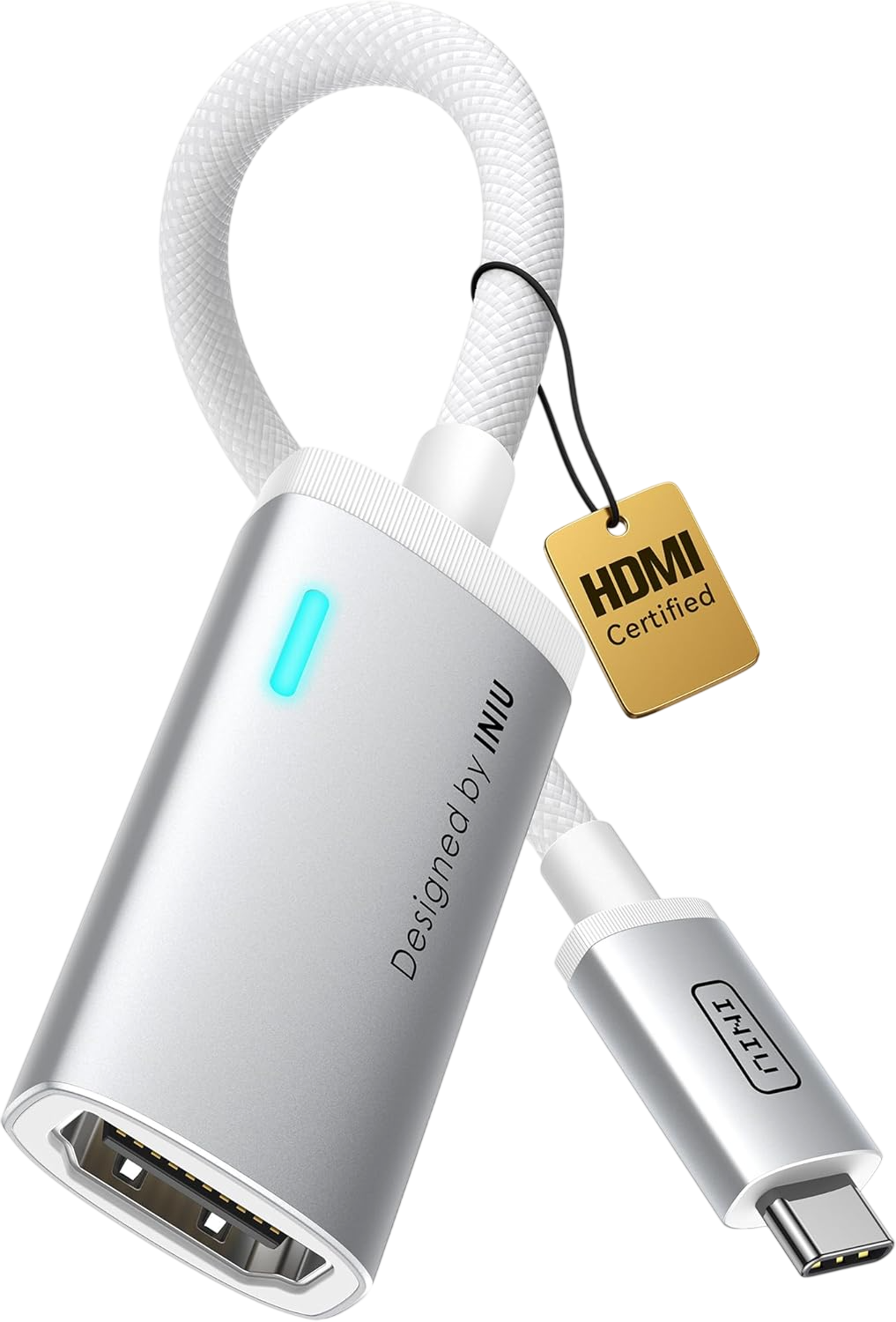 INIU C60 USB-C to HDMI Adapter 4K 60Hz for iPhone & MacBook