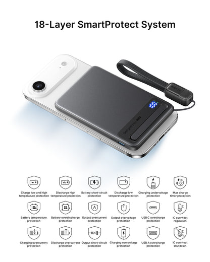 INIU Batterie externe magnétique Qi2, le chargeur portable 5000 mAh le plus fin du marché