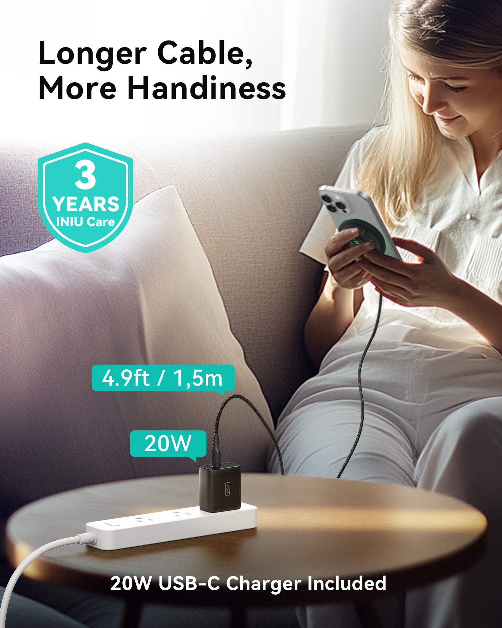 INIU W11-E1 Qi2 15W Magnetic LED Wireless Charger