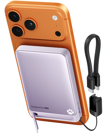 INIU Batería externa magnética SnapGo de 10000 mAh y 15 W, compatible con Qi2 y MagSafe.