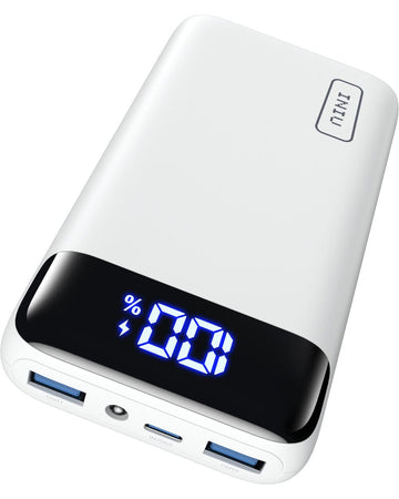 INIU White 22.5W 20000mAh USB C in & Out Fast Charging,Compatible with iPhone 14 13 12 Pro Samsung S21 Google LG iPad Tablet, etc.