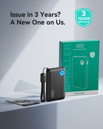 INIU Batterie externe Pawsible P41, charge rapide, 45 W, 10 000 mAh