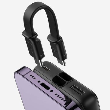 INIU Powerbank, USB C lättaste inbyggda 3 kablar 10 000 mAh pekskärm bärbar  laddare, Tri-3A höghastighetsutgångar i handflatsstorlek externt