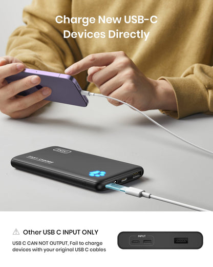 INIU B3 Tragbares Ladegerät, 20W PD 3.0 Schlankste 10.000 mAh
