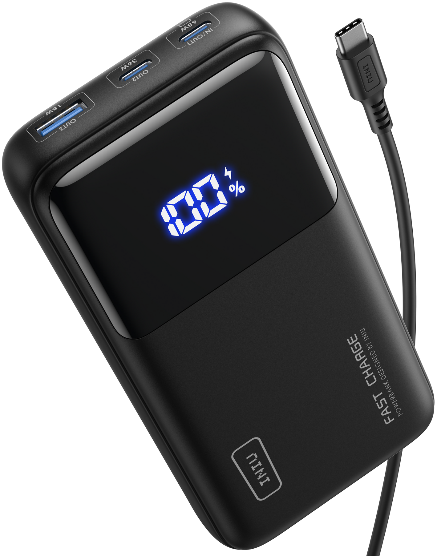 INIU B62 Power Bank,20000mAh 65W USB C Laptop Portable Charger, PD QC Fast Charging 3-Output