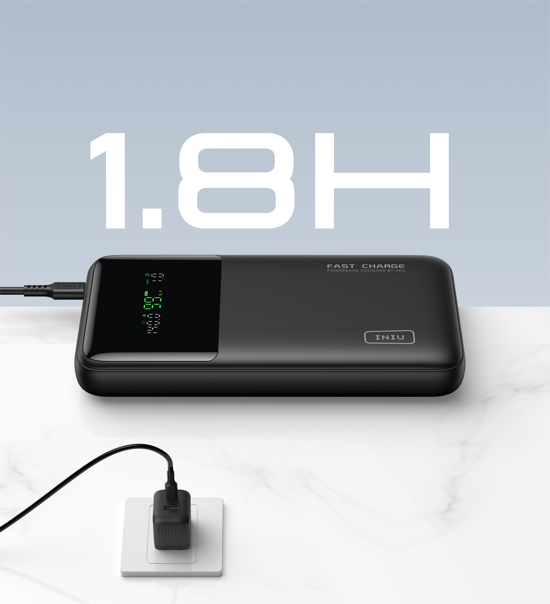 INIU 140W Power Bank, 27000mAh High Capacity Laptop Portable  Charger, USB C in&Out Tablet Powerbank, Smart Digital Display Phone Charge  Compatible with iPhone 15, Samsung, iPad, MacBook, Laptop etc. : Cell