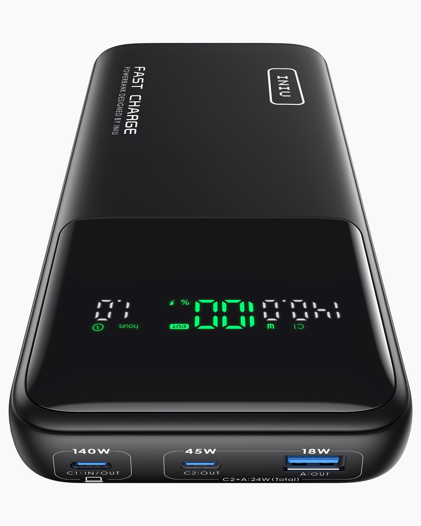 INIU B64 140W 27.000 mAh, carga rápida 1.000 dispositivos, salida máxima 140W de un puerto para el iphone, el ipad, el etc