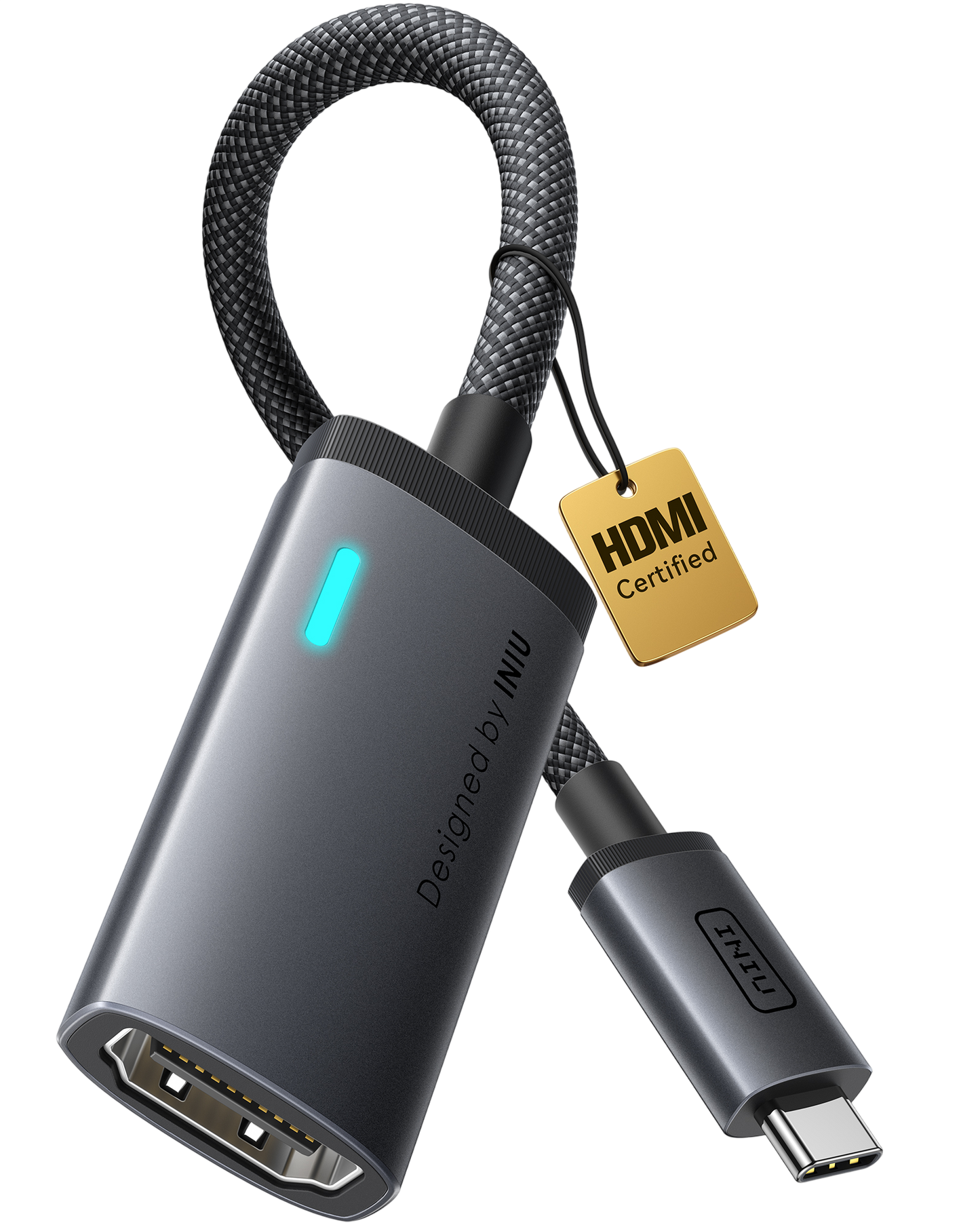 INIU C60 USB-C to HDMI Adapter 4K 60Hz for iPhone & MacBook