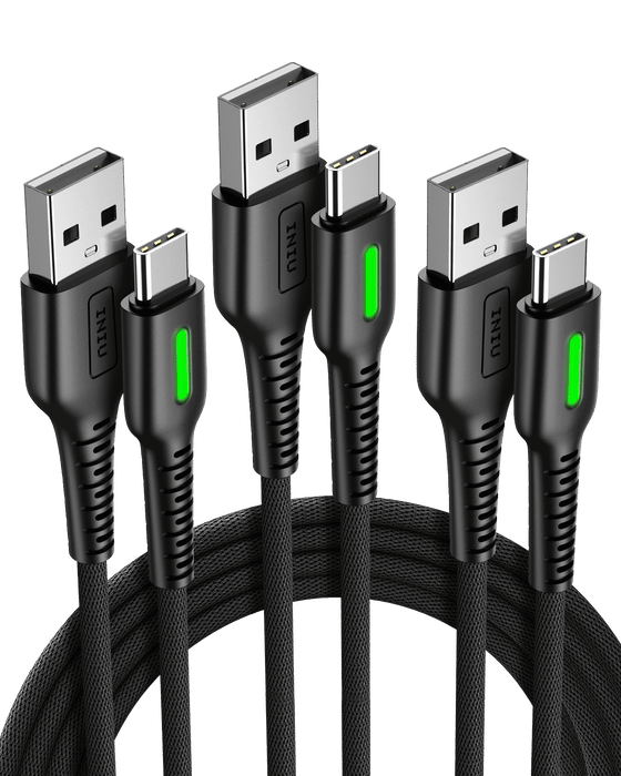 INIU D3C反破裂USB Cケーブル (6.6ft * 2 1.6ft * 1、3パック)